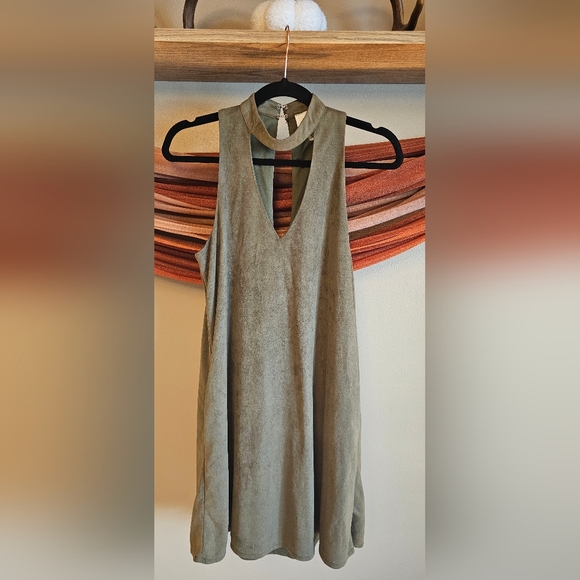 First Love Dresses & Skirts - First Love - Elegant Olive Green Sleeveless Dress